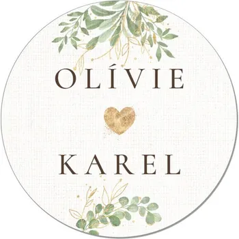 Svatební dekorace Kulatá samolepka 363