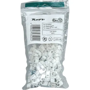 Stahovací páska Kopp 345504087 hřebíkové příchytky 345504087 Průměr kabelového svazku (rozsah) 4 do 7 mm šedá 100 ks