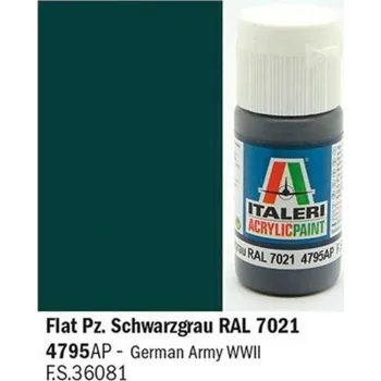 Italeri barva akryl 4795AP - Flat Pz. Schwarzgrau RAL 7021 20ml