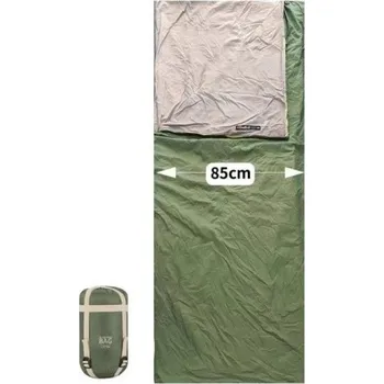Spacák Spací pytel 205 x 85 cm Zelený s bavlnou a nylonem, pro teploty 8-15°C, kompaktní balení 29 x 12 cm