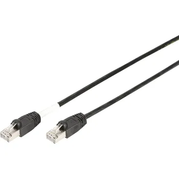 Datový kabel Digitus DK-1644-030/BL-OD RJ45 síťové kabely, propojovací kabely CAT 6 S/FTP 3.00 m černá odolné proti UV záření, kroucené páry 1 ks