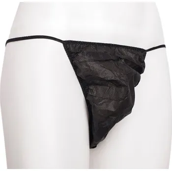 Nemocniční lůžko Inhand Jednorázová černá tanga dámská, 100 ks