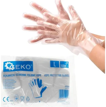 Pracovní rukavice Geko Ochranné rukavice z HDPE folie, 100 ks. (100)