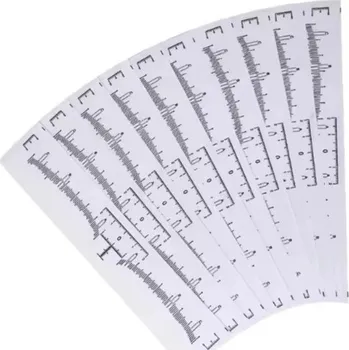 Tetovací strojek Jednorázové měřicí pravítko na obočí 20 ks Samolepicí papírová šablona 18 cm pro přesné tvarování obočí