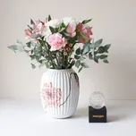 KÄHLER Exkluzivní set: váza Hammershøi Poppy 20 cm + aranžovací kroužek Hanataba