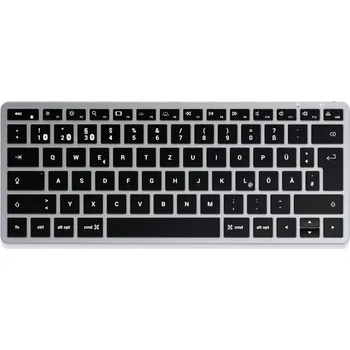 Klávesnice Satechi Slim X1 Mini Bluetooth® klávesnice německá, QWERTZ antracitová tlačítka multimédií, s podsvícením