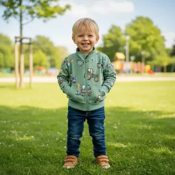 Dětská móda Chlapecká mikina Kugo ZM8845 zelená