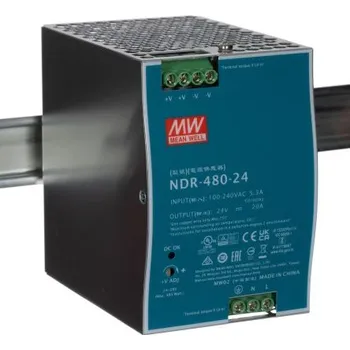 spínaný zdroj MEAN WELL Spínaný Napájec�� zdroj na lištu DIN, počet výstupů: 1, výstup: 24V dc, 20A, vstupní: 90 → 264V ac,480W
