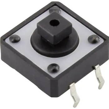 TRU COMPONENTS YST-1103T tlačítko 12 V/DC 0.05 A 1x vyp/(zap) bez aretace (d x š) 12 mm x 12 mm 1 ks