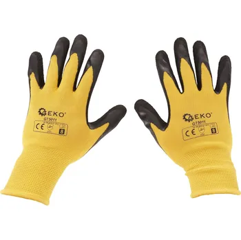 Pracovní rukavice Geko Ochranné rukavice potažené r. 8 - žluté (12/240)