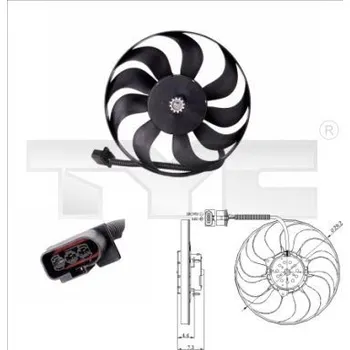 Chladič motoru Větrák, chlazení motoru TYC 837-0006