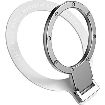 Skládací magnetický kruhový držák do auta Univerzální držák telefonu Stabilní opora mobilu Praktické řešení pro jízdu bílá