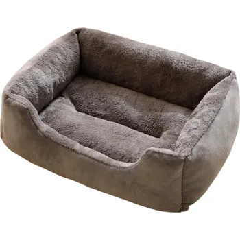 Pelíšek pro psa Nadýchaný plyšový pelíšek pro domácí mazlíčky 45 x 30 cm Měkký polštář pro psy a kočky Malý pohodlný pelíšek na spaní do bytu šedá