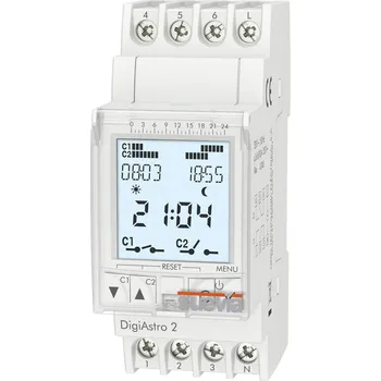 Centrální jednotka pro chytrou domácnost Suevia DigiAstro 2 časovač na DIN lištu, SU178012, digitální, 2 x přepínač, 4000 W