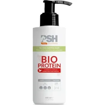 Kosmetika pro psa PSH Bio Proteinová neoplachovací maska pro psy (Bio proteinová maska pro psy PSH 1000ml. Přípravek na konečnou úpravu, neoplachuje se. Pro dlouhou nebo střední srst, která vyžaduje hedvábný lesk, bez potřeby koupele.)