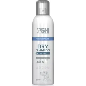 Kosmetika pro psa PSH Home Groomers - Dry Shampoo 300ml (PSH suchý šampon pro psy, který respektuje dermis, která zapouzdřuje částice nečistot a pomáhá je odstranit po stylingu. Šampon pro psy pro čištění bez vody z řady PSH Home Groomers.)
