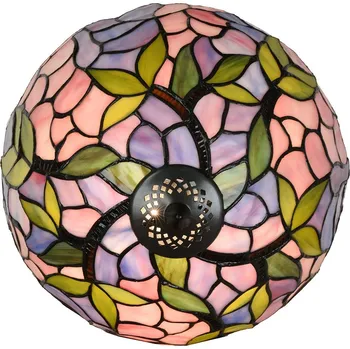 Lampička Růžová stolní lampa Tiffany LIlla - Ø 30*50 cm E27/max 1*60W