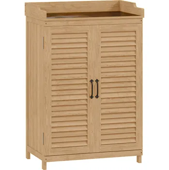 Úložný box Zahradní dřevěná skříňka 65,5 x 40 x 98,5 cm | žlutá