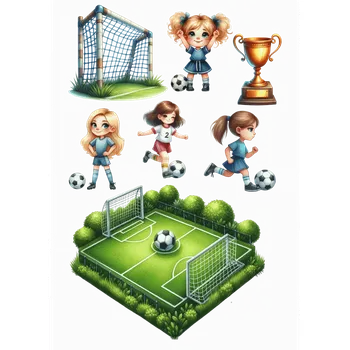 Jedlá dekorace na dort Jedlý tisk – Fotbalový zápas: Malé šampionky A4 Jedlý papír