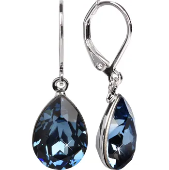 Náušnice Elegantní náušnice s krystaly Pear Denim Blue Levien