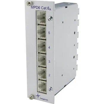 Switch Telegärtner 100006991 6 portů síťový patch panel CAT 6A 3 U osazený