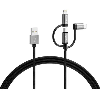 elektrický kabel Varta USB kabel USB-A zástrčka, USB Micro-B zástrčka, USB-C ® zástrčka, Apple Lightning konektor 2.00 m 57937101111