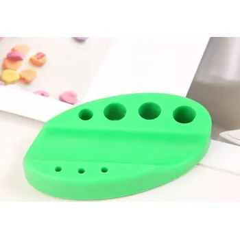 Tetovací strojek Silikonový stojánek na pigmenty oválný 10,6 × 6,1 × 2,4 cm Držák kelímků a strojku pro kosmetické líčení zelená