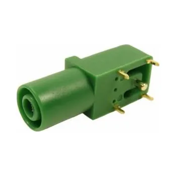 Elektrická zásuvka Banánková zásuvka, 24A, 4 mm, 1000V, Zelená, Samice, délka: 33mm Banánek