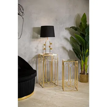 Stojan na květiny Sada stojanů na květiny Yeraldina 34 cm zlatá