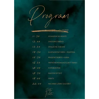 Svatební dekorace Svatební harmonogram 362