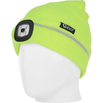 Čepice Geko Zimní čepice s reflexním prvkem a LED lampičkou (žlutá) (100)