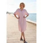 Glara Propínací midi šaty ze 100% lnu 1168397