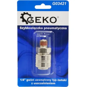 Příslušenství ke kompresoru Geko Rychlospojka pneumatická, typ ženský 1/4" vnější závit s těsněním (blistr) (10/100)