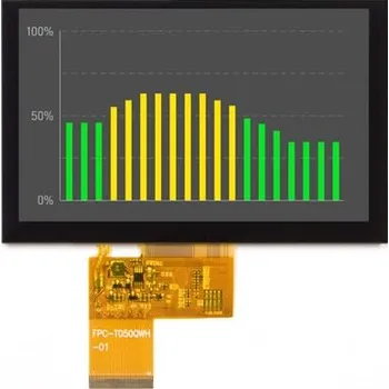 Monitor Barevný displej LCD 5in dotykový prostupný TFT 800 x 480pixely podsvícení LED rozhraní 24bitové Displaytech Kapacitní