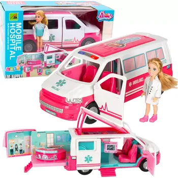 Hračka Mobilní nemocnice – sanitka 2v1 s panenkou doktorkou a lékařskými doplňky