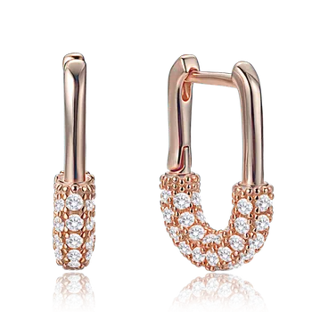 Náušnice Moonlit Náušnice s čirými zirkony v moderním designu pozlacené rose