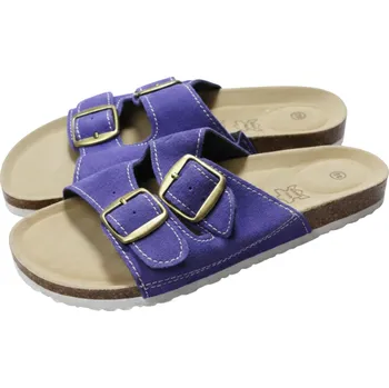 Dámská zdravotní obuv DÁMSKÉ PANTOFLE korkové fialové Samlux B888