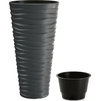 Květináč Květináč SAND SLIM antracit 29,6cm