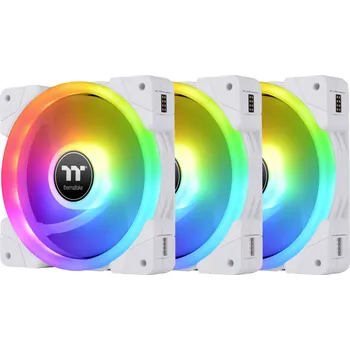 PC ventilátor Thermaltake CL-F161-PL12SW-A PC větrák s krytem bílá, transparentní, RGB (š x v x h) 120 x 120 x 25 mm vč. ovládání RGB osvětlení
