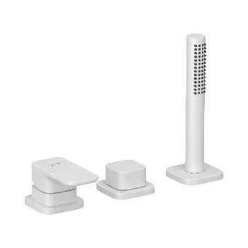 Vodovodní baterie Kludi Baterie na okraj vany, 3-otvorová instalace, matná bílá - 424475375