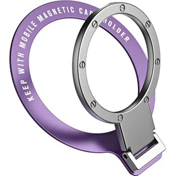 Skládací magnetický kruhový držák do auta Univerzální držák telefonu Stabilní opora mobilu Praktické řešení pro jízdu fialová