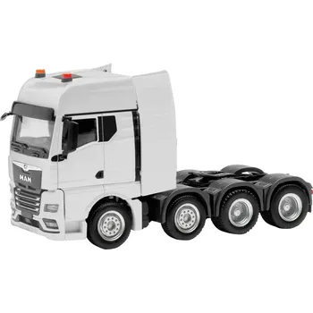 Modelová železnice Herpa 316958 H0 model nákladního vozidla MAN TGX těžkotonážní tahač s 4 nápravami (odpružený, 8x4), bílá