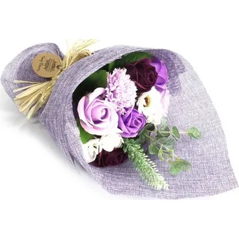 Koupelová kosmetika Mýdlová kytice 4938 fialová 30 x 28 x 15 cm