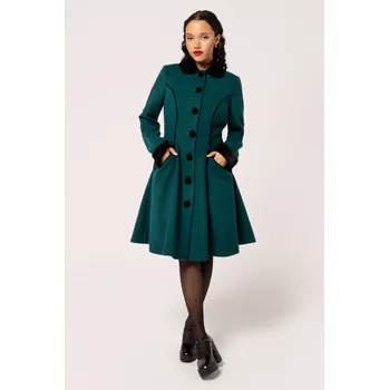Dámský kabát Kabáty Gotika z Hell Bunny - Harper Coat - Ženy - zelená
