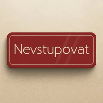 Kancelářské potřeby Traiva s.r.o. Nevstupovat Verze: Samolepka 200 x 70 mm tl. 0.1 mm - červená - Kód: 03825