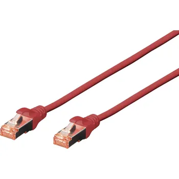 Datový kabel Digitus DK-1644-020/R RJ45 síťové kabely, propojovací kabely CAT 6 S/FTP 2.00 m červená bez halogenů, kroucené páry , s ochranou, samozhášecí 1 ks