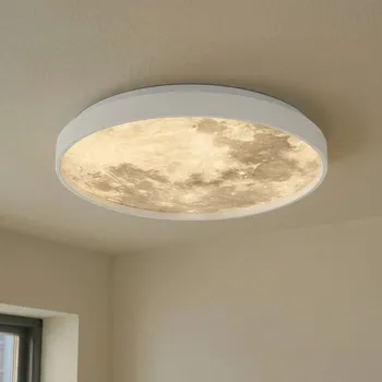 Lindby LED stropní svítidlo Lune, plast, kov, 38 cm šedá, bílá 1 x 15 W LED - Doprava zdarma