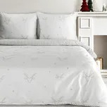 VÁNOČNÍ SATÉNOVÉ POVLEČENÍ BOSQUE 160X200 CM, 2 KS 70X80 CM VZOROVANÉ