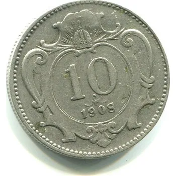 František Josef I. 10 Heller 1908.