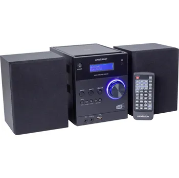 Domácí kino UNIVERSUM MS 300-21 stereo systém AUX, Bluetooth, CD, DAB plus , FM, USB, s USB nabíječkou, vč. dálkového ovládání, včetně reproduktoru, funkce alarmu 2 x 5 W černá